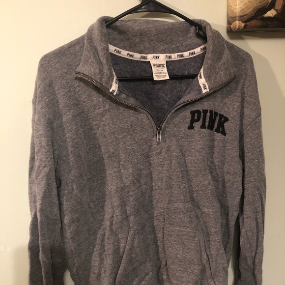 PINK quarter zip. Grey. Size XS. - Picture 4 of 6